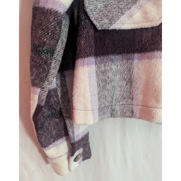 LTX Sportswear Deep Purple Plaid Cropped Wool Blend Jacket Small J2 Cabincore - Picture 2 of 7